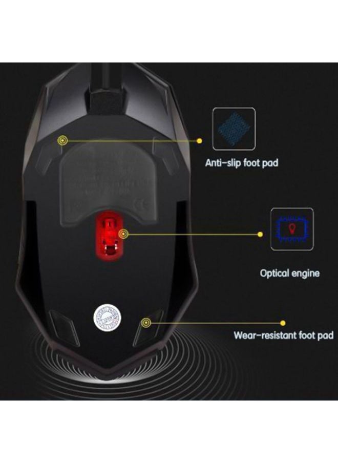 FOREV FV136 1000dpi Wired Gaming RGB Lighted Mouse (Black)