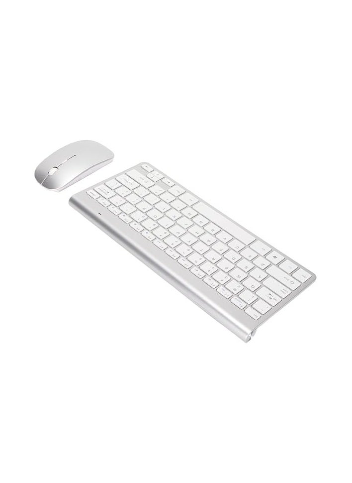 Upgraded 2.4G Wireless Keyboard Mouse Set Lightweight Thin Type-C Rechargeable Full Size Keyboard Mouse Compatible with Computer, Desktop, PC, Laptop, Windows 11/10/8/7