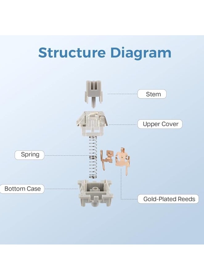 LEOBOG Graywood V3 Switch Set, Linear, 40g, 3 Pins, 100 Pieces for Customizing Keyboards
