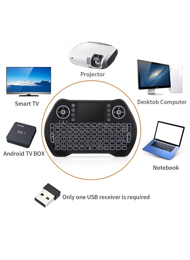 Backlit 2.4GHz Wireless Keyboard Touchpad Mouse Handheld Remote Control 3 Colors Backlight for Android TV BOX Smart TV PC Notebook