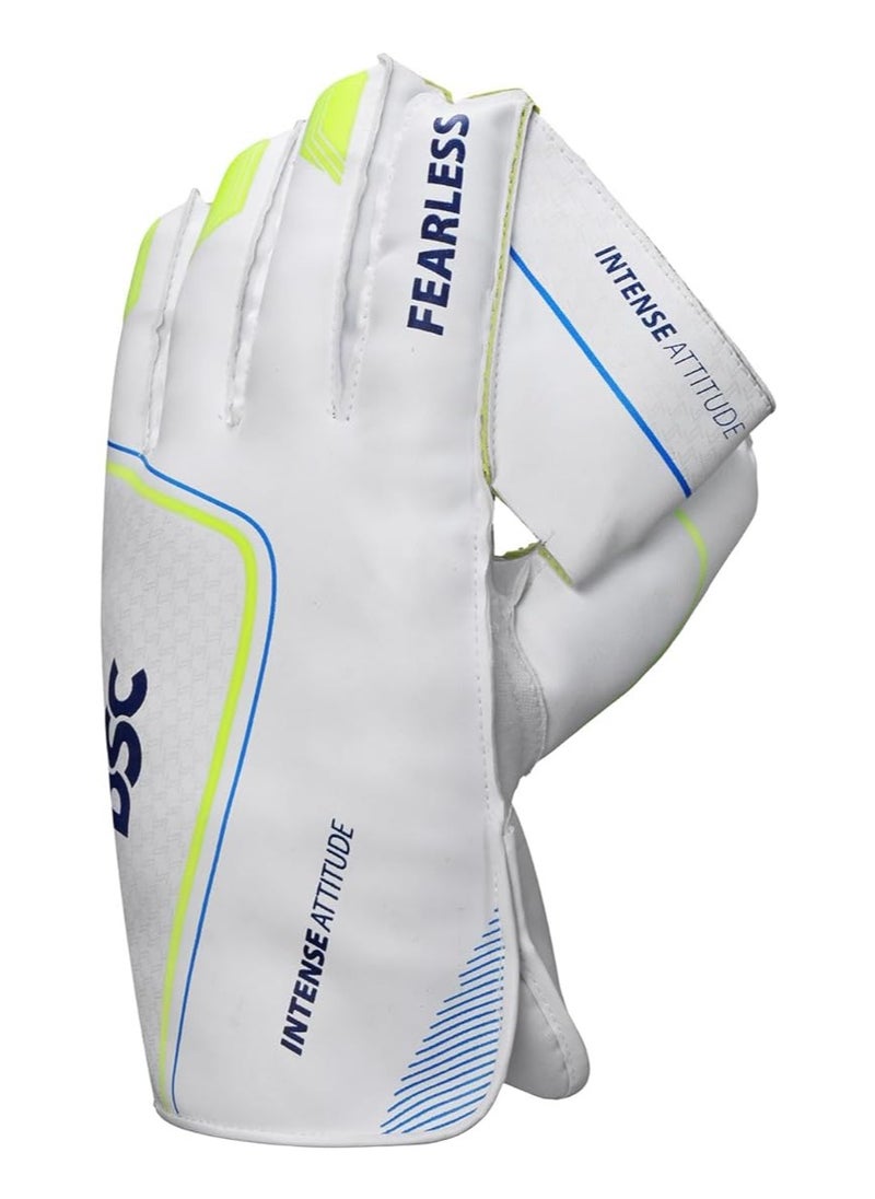 Intense Attitude Wicket keeping Gloves | Size: Mens | For Mens | Material: Polyvinyl Chloride | Cotton lining in the cuffs | Web between thumb and first finger