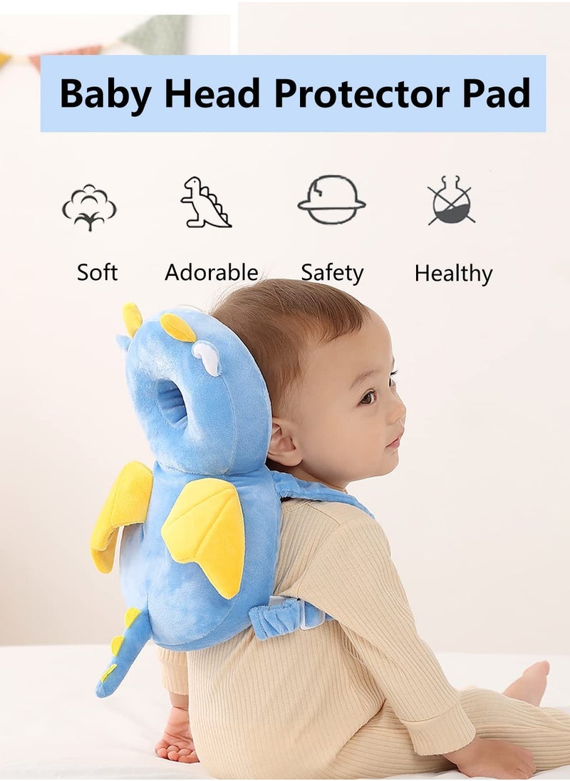 Baby Head Protection Backpack, Anti-Fall Crawling Toddler Essential, Baby Anti-Fall Pillow, Toddler Protective Gear Toy Helmet, Baby Lover Gift Suitable For 0.5-3 Years Old 6-12 Months (Frog)