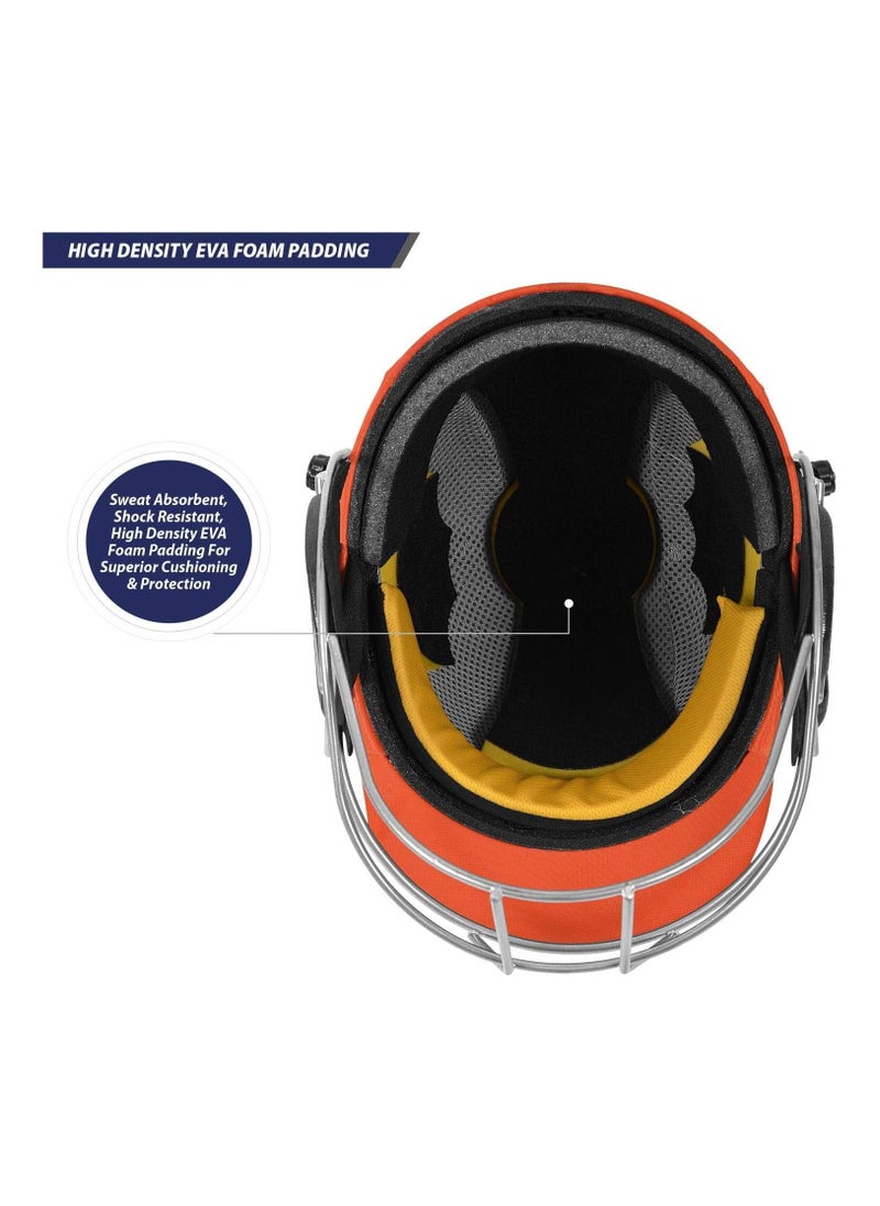 Defender Cricket Helmet | For Men & Boys | Adjustable Steel Grill | Back Support Strap | Lightweight