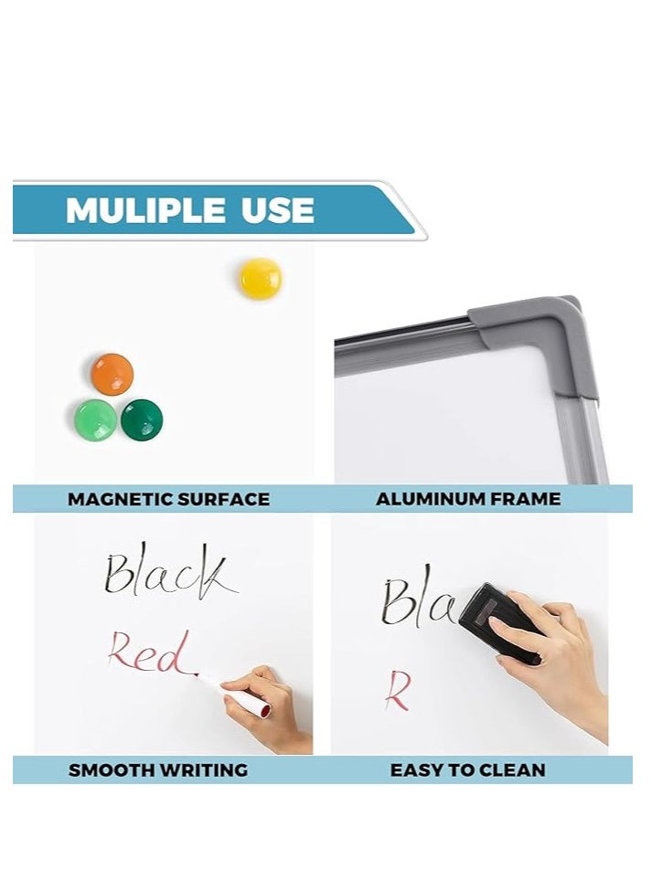COOLBABY Double-Sided Magnetic Whiteboard Dry Erase Whiteboard with Aluminum Frame Wall-Mounted Whiteboard Writing Board