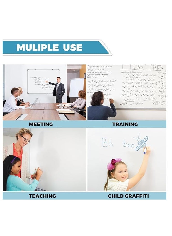 COOLBABY Double-Sided Magnetic Whiteboard Dry Erase Whiteboard with Aluminum Frame Wall-Mounted Whiteboard Writing Board