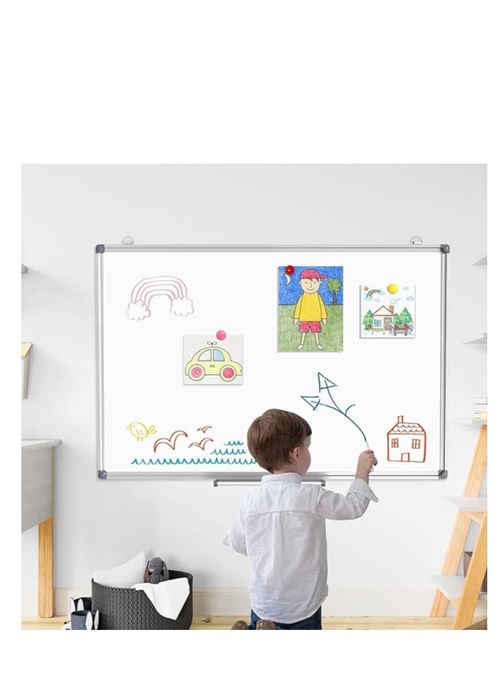 COOLBABY Double-Sided Magnetic Whiteboard Dry Erase Whiteboard with Aluminum Frame Wall-Mounted Whiteboard Writing Board