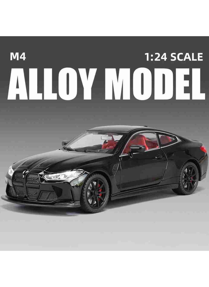 1:24 M4 Coupe Alloy Sports Car Model Diecast Metal Racing Toy with Sound & Light Simulation Vehicle for Kids, Collectible Gift