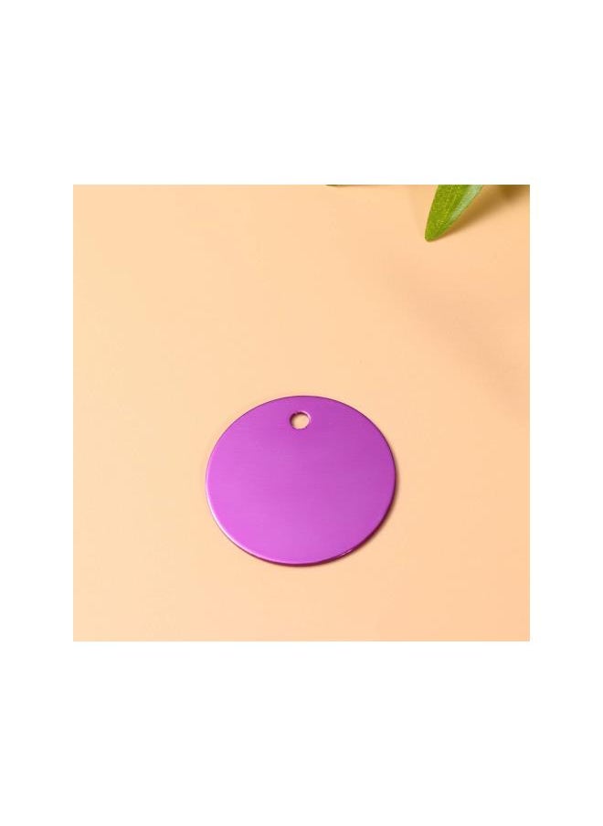 25 Pcs Stamping Blanks Colorful Metal Blank Aluminium Alloy Pet Tag Gift Tag Pendant Accessories (Purple)