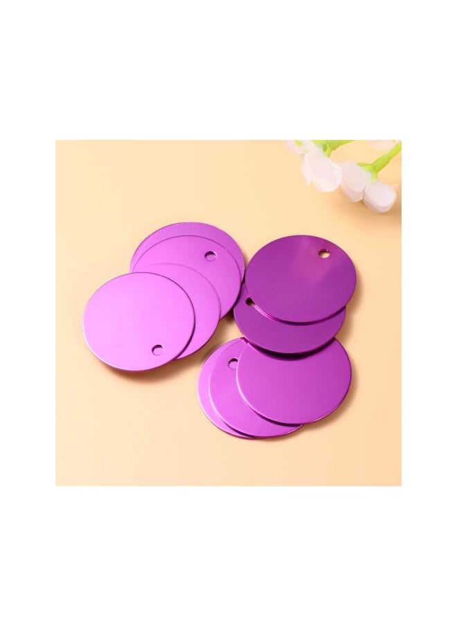 25 Pcs Stamping Blanks Colorful Metal Blank Aluminium Alloy Pet Tag Gift Tag Pendant Accessories (Purple)