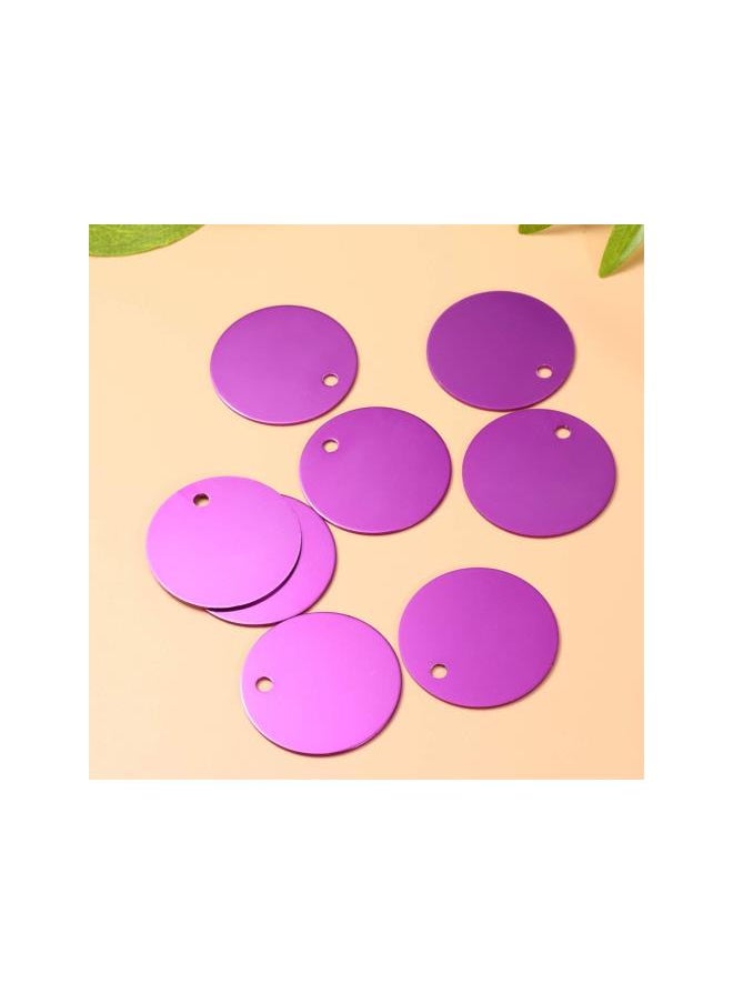 25 Pcs Stamping Blanks Colorful Metal Blank Aluminium Alloy Pet Tag Gift Tag Pendant Accessories (Purple)