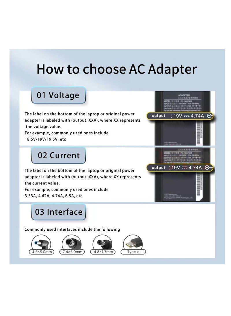 65W HP Charger laptop adapter 19.5V 3.33A 4.5 * 3.0mm for Envy 13 15 17,Pavilion x360 15 11 13, Chromebook 11 14,Zbook 14u G4 G5 15u 15 G3,EliteBook 1020 1040,Stream 13 11 14