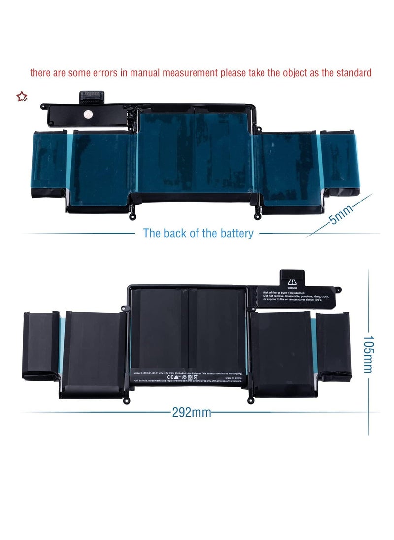 Zexen A1582 A1502 Laptop Battery Replacement for Macbook pro Retina 13 inch Late 2013 Mid 2014 Early 2015,Fits A1493 Laptop Battery [Li-Polymer 11.42V74.9WH 6559mAh]