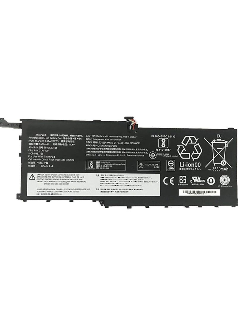 Battery for 01AV409 01AV410 SB10K97566 SB10K97567 with Lenov.o ThinkPad X1 Yoga Gen 1 Carbon Gen 6 Series 15.2V 56Wh/3680mAh