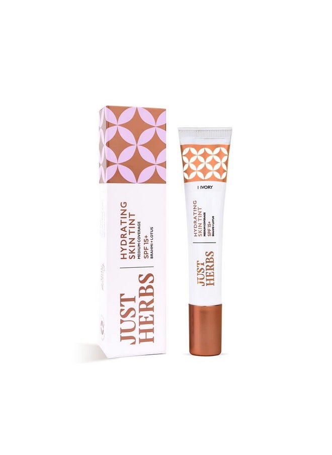 Skin Tint Bb Cc Cream With Spf 15+ Brahmi And Lotus Medium Coverage Tinted Moisturizer For Men & Women (Ivory)