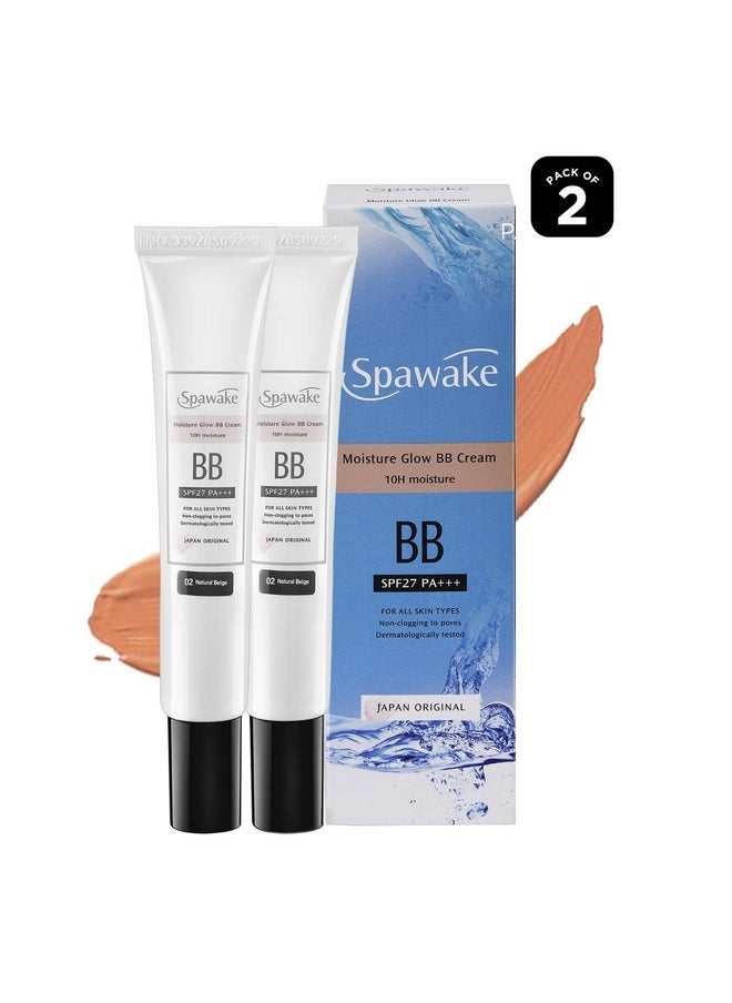 Moisture Glow Bb Cream 02 Natural Beige, Spf27/Pa+++,Full Coverage, All Skin Types,Pack Of 2, 60G