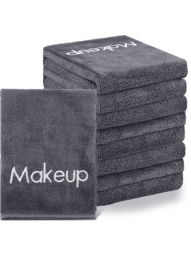 Shimeyao 20 Pack Makeup Washcloths Microfiber Makeup Remover Towels Reusable Quick Dry Face Wash Cloth Soft Washable Fingertip Facial Makeup Towels for Cleansing Hand and Make Up,13x13 Inch(Gray)