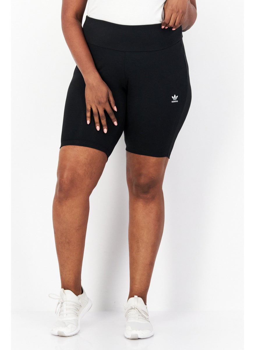 Women Plus Size Training Shorts, Black