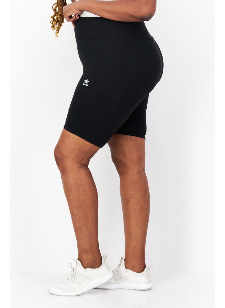 Women Plus Size Training Shorts, Black