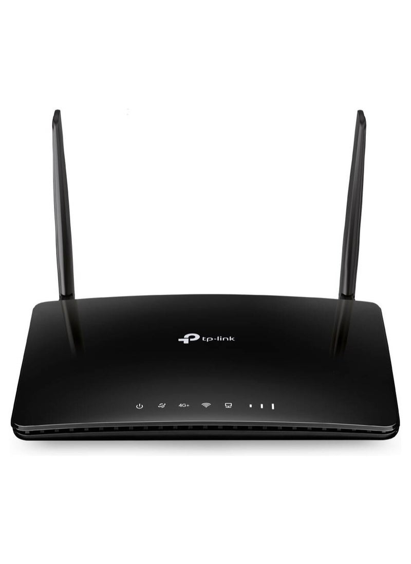 TP-Link Archer MR500 4G+ Cat6 AC1200 Wireless Dual Band Gigabit Router, 4x LAN Ports, 1x Nano SIM Card Slot, 300 Mbps at 2.4 GHz & 867 Mbps at 5 GHz, 2 Detachable Antennas, Black