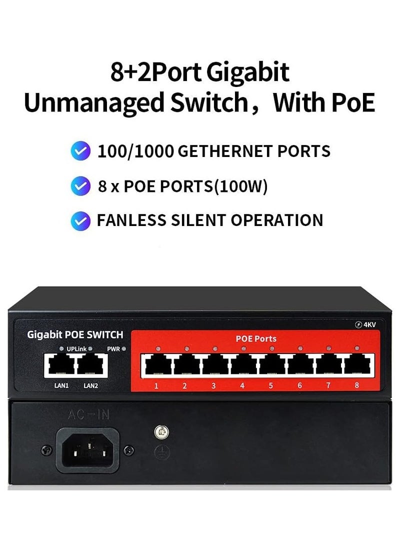 8+2 SFP GIGABIT POE SWITCH WITH +2 UPLINK