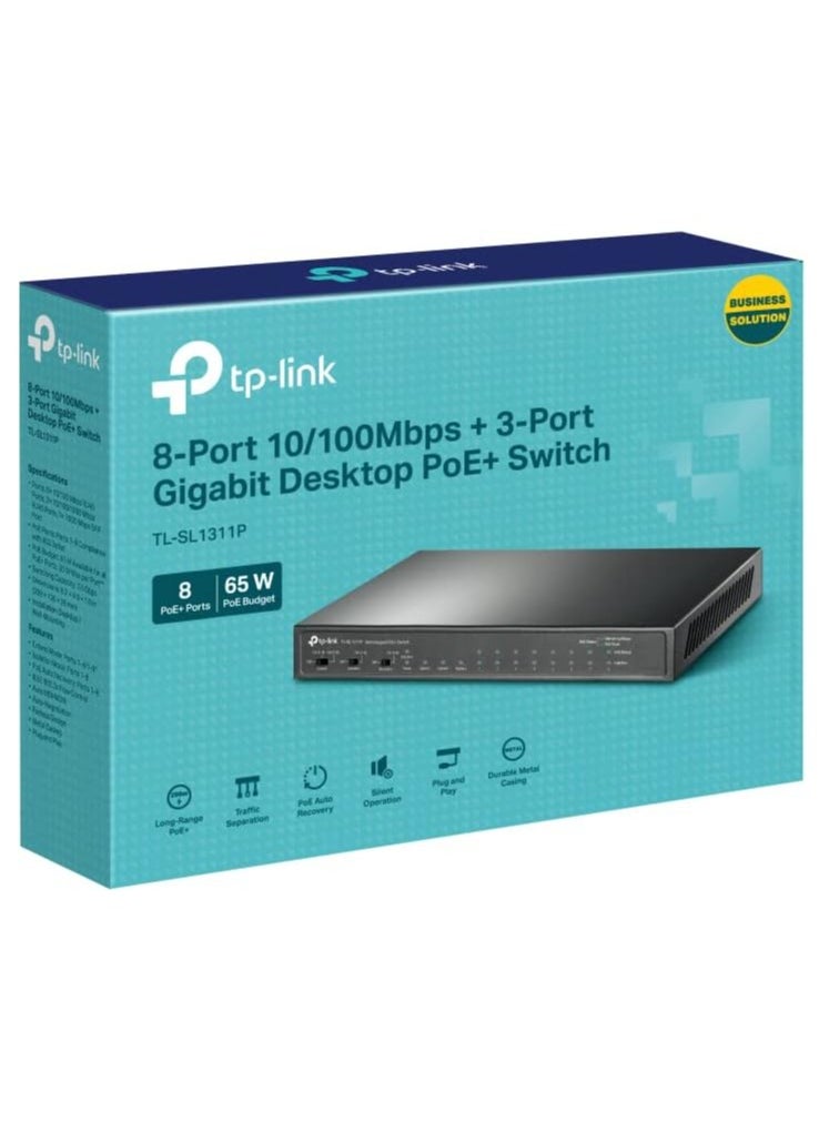 TP-Link Link UNMANAGEABLE 8 Port 10/100 2 Port GIGABIT 1 Port SFP SL1311P