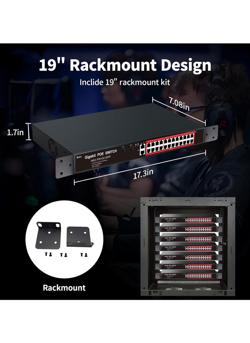 24+2 SFP GIGABIT POE SWITCH WITH +2 UPLINK