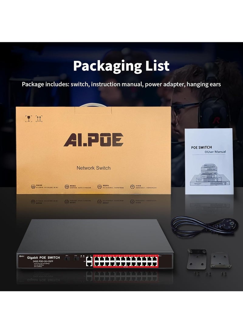 24+2 SFP GIGABIT POE SWITCH WITH +2 UPLINK