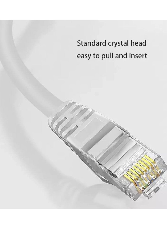 CAT6 Patch cable(1 Foot, 0.30 Meters) Full copper 24 AWG Golden connectors - Pack of 5pcs (White)