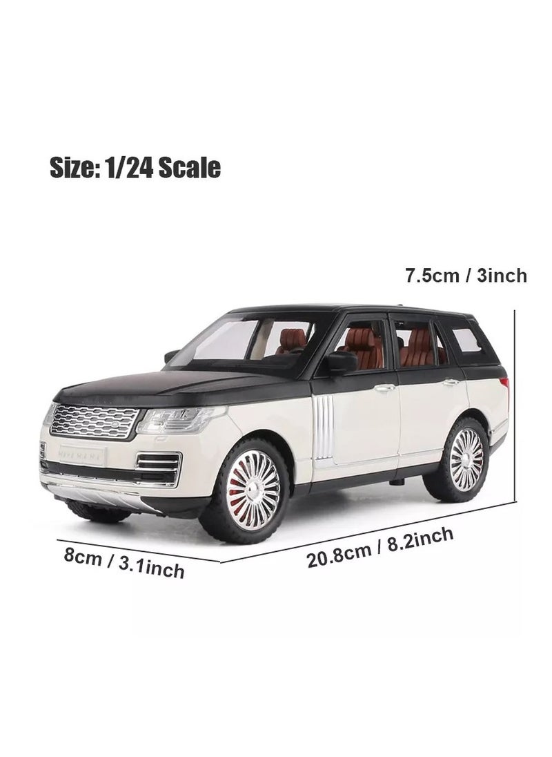 Pull Back Action 1:24 Scale Diecast Model Alloy Metal Toy Car for Kids with Openable Doors & Light