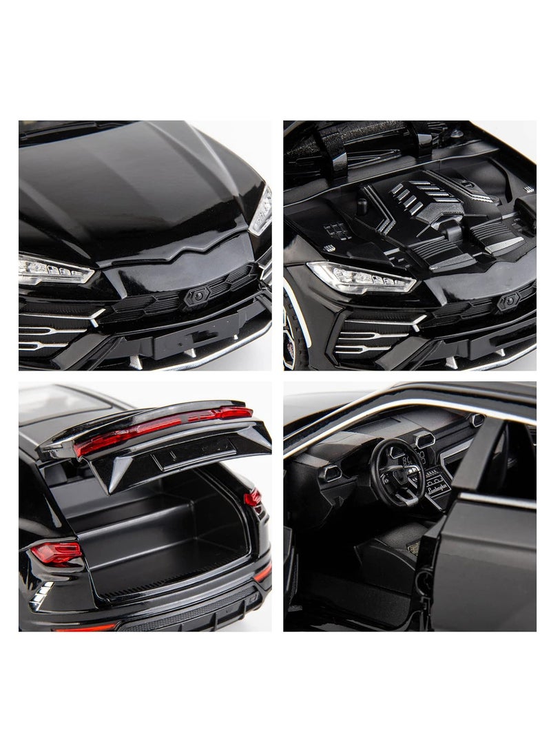 Pull Back Action Door Openable 1:24 Scale  Alloy Sports Car Model Diecast Metal Vehicles with Simulation Sound and Light