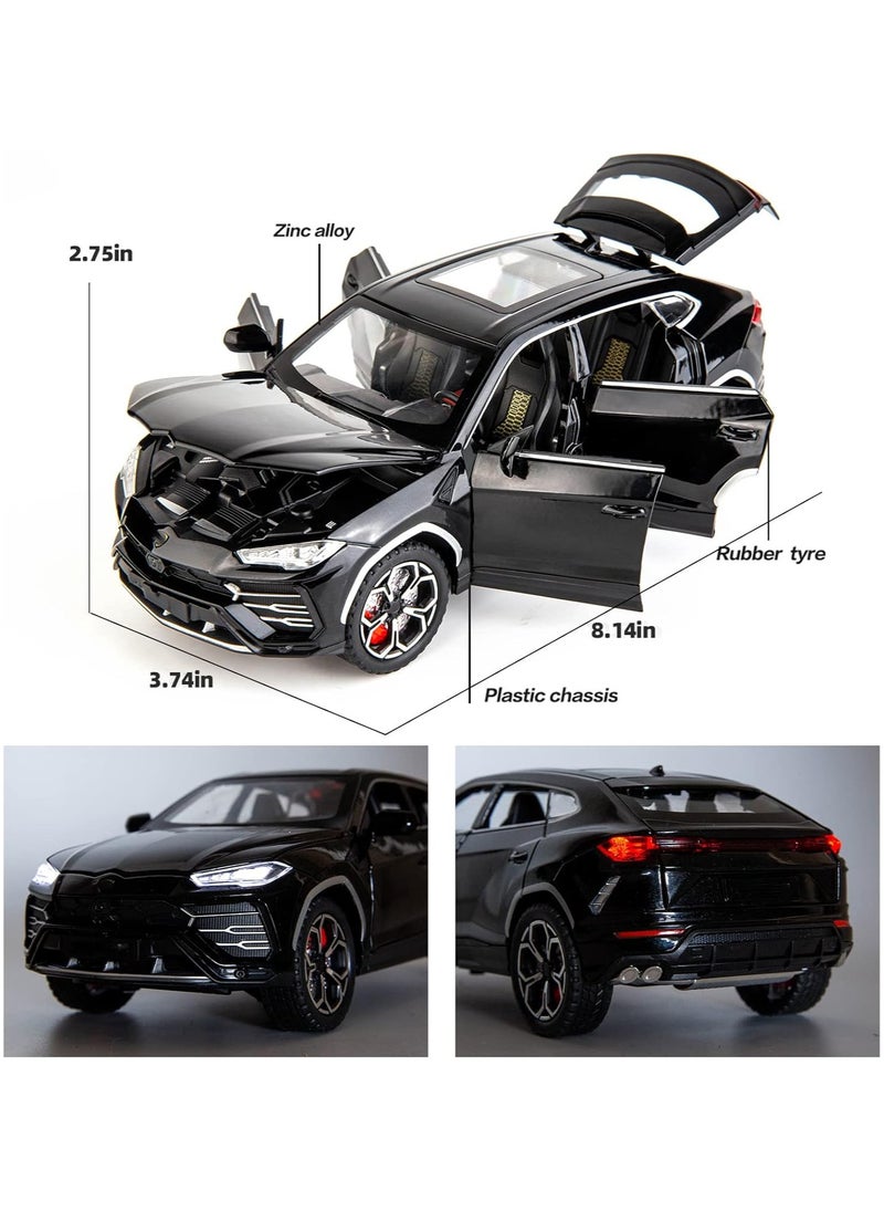 Pull Back Action Door Openable 1:24 Scale  Alloy Sports Car Model Diecast Metal Vehicles with Simulation Sound and Light