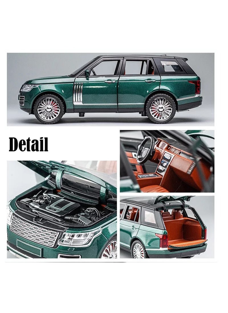 Pull Back Action 1:24 Scale Diecast Model Alloy Metal Toy Car for Kids with Openable Doors & Light