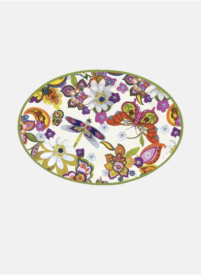 Oval Melamine Serving Plate 50x35 cm Amazzonia Baci Milano