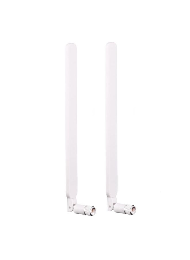 2 PCS B593 5dBi SMA Male 4G LTE Router Antenna(White)