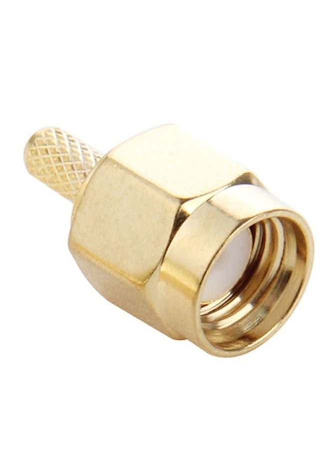 10 PCS Gold Plated Crimp RP-SMA Male Plug Pin RF Connector Adapter