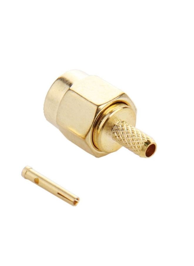 10 PCS Gold Plated Crimp RP-SMA Male Plug Pin RF Connector Adapter