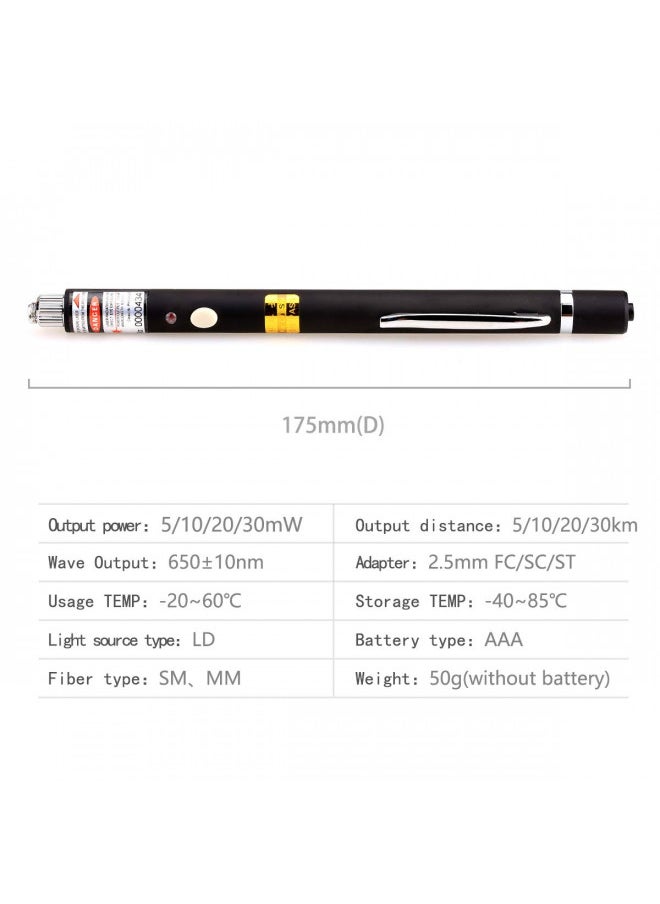 Model 10KM Portable Pen Type Visual Fault Locator Fiber Optic Cable Checker Tester Universal Connector The FC-LC Adapter for CATV Telecommunications