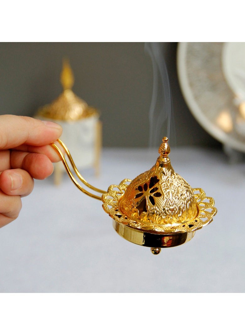 Middle East Arabic Style Golden Metal Tabletop handheld Incense Burner, Middle East Arabic Style Tabletop Fragrance Holder