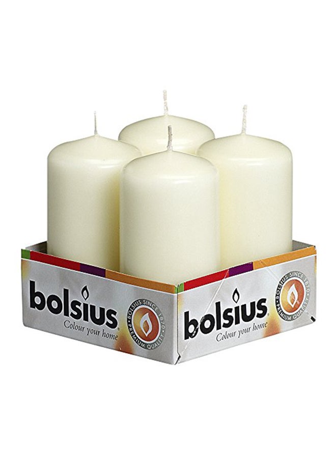 4-Piece Pillar Candle White