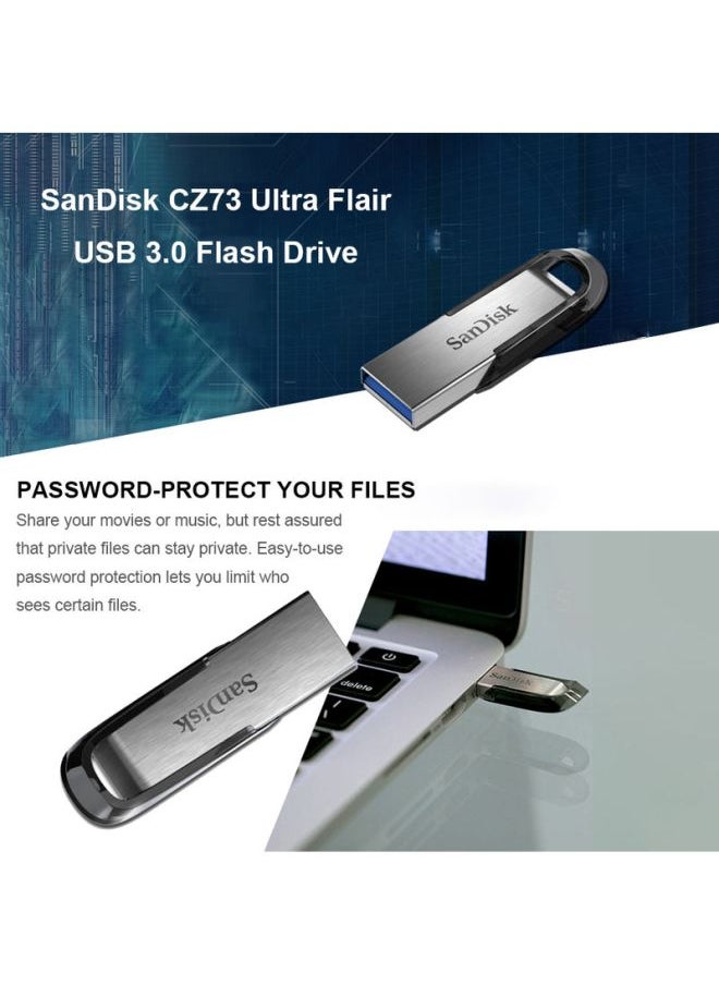 64GB CZ73 Ultra Flair 150MB/s USB 3.0 Pen Drive For PC C6006-64-L Silver