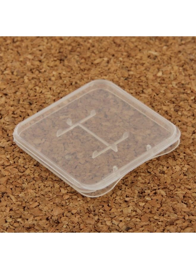 100 PCS Transparent Plastic Storage Card Box for Micro SD Card (TF Card)