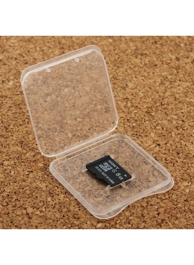 100 PCS Transparent Plastic Storage Card Box for Micro SD Card (TF Card)