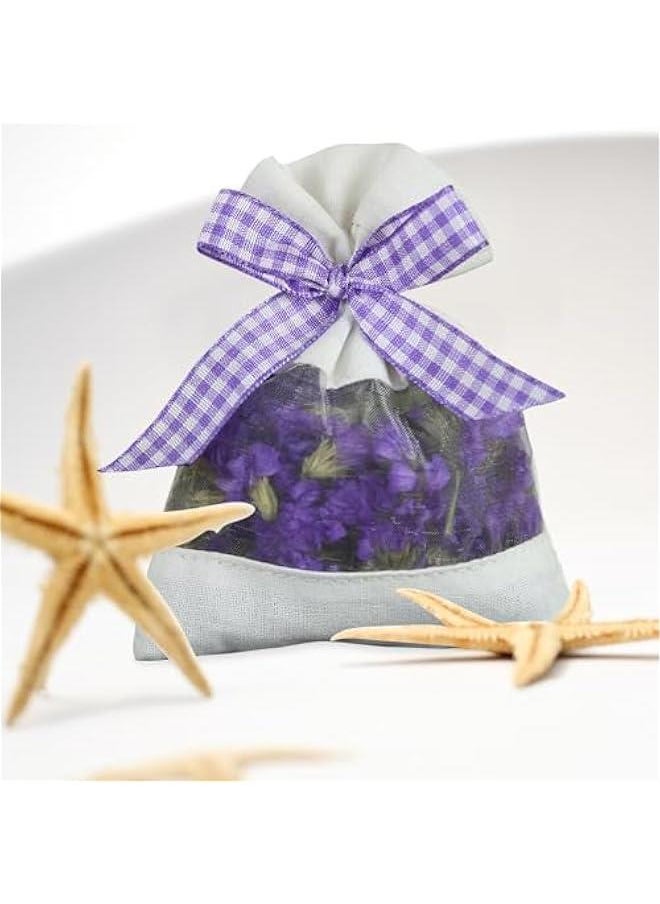 10PCS Lavender Sachet Bags, Sachet Empty Bags Lavender Sachets Organza Gauze Bags Sachet Storage Bags for Lavender, Spice and Herbs Packing Bag - Purple