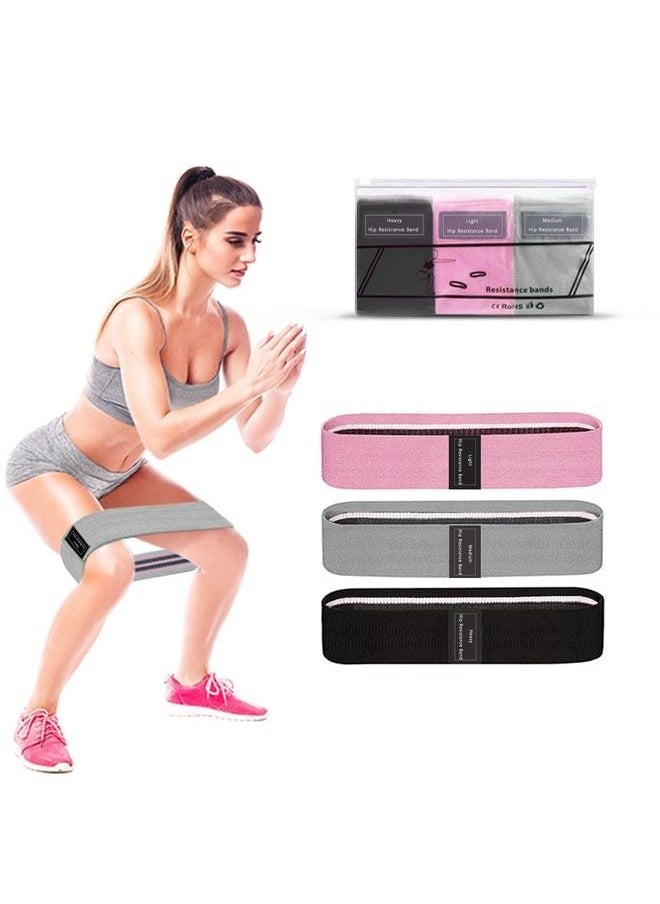 3-Piece Exercise Resistance Loop Bands Set 76*8cm-Resistance Bands Sets Portable Exercise Loops for Legs and Hip 3 Resistance Level Workout Weight Bands with Non-Slip Design Workout Flexbands for Home Gym Office Yoga Pilates