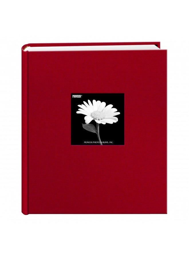 Fabric Frame Cover Photo Album 200 Pockets Hold 5x7 Photos, Apple Red