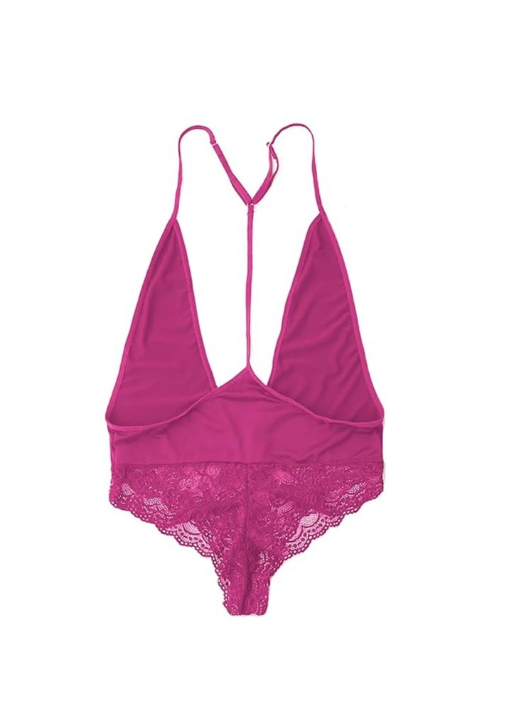 Accessorize Kingdom Women Lingerie Polycotton Deep V Neck Lace Nightwear
