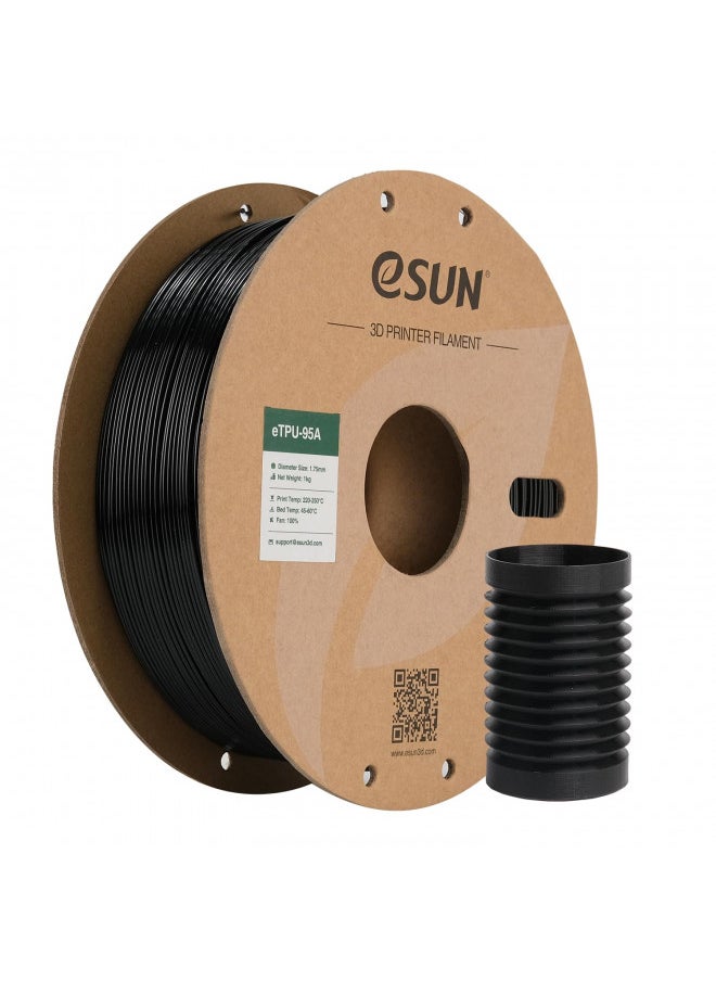 eSUN TPU 95A Filament 1.75mm, Flexible 3D Printer Filament TPU, Dimensional Accuracy +/- 0.05mm, 1KG Spool (2.2 LBS) 3D Printing Filament for 3D Printers, Black