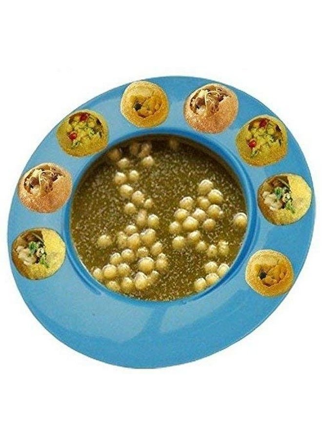 Panipuri Gol-Gappe Serving Plates, Food-Grade Plastic Plates (Pack Of 4, Assorted Color)