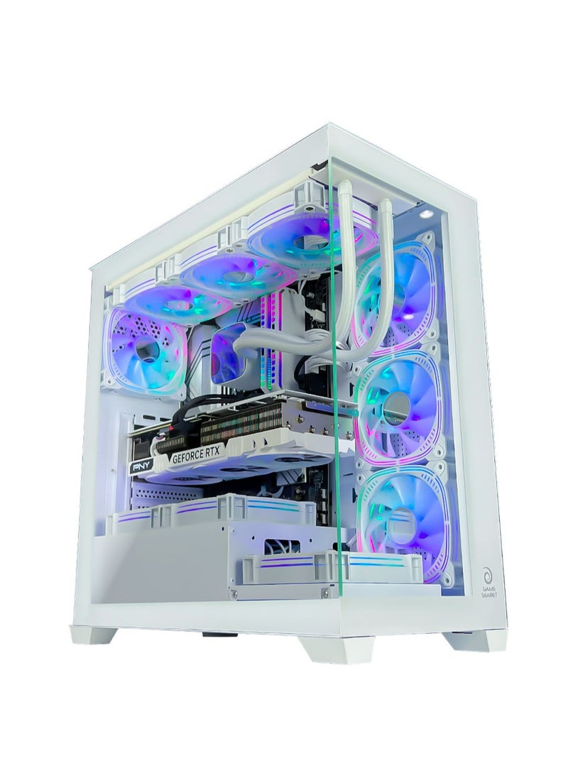 HiFly Magna Gaming PC - Intel Core i7-14700K Processor | NVIDIA RTX 4080 16GB GPU | 64GB DDR5 RAM | 2TB M.2 NVMe SSD + 4TB HDD | 360mm Liquid Cooler | WiFi + Bluetooth Ready | Windows 11 Pro | Game Sekret Desktop Computer Tower (White)