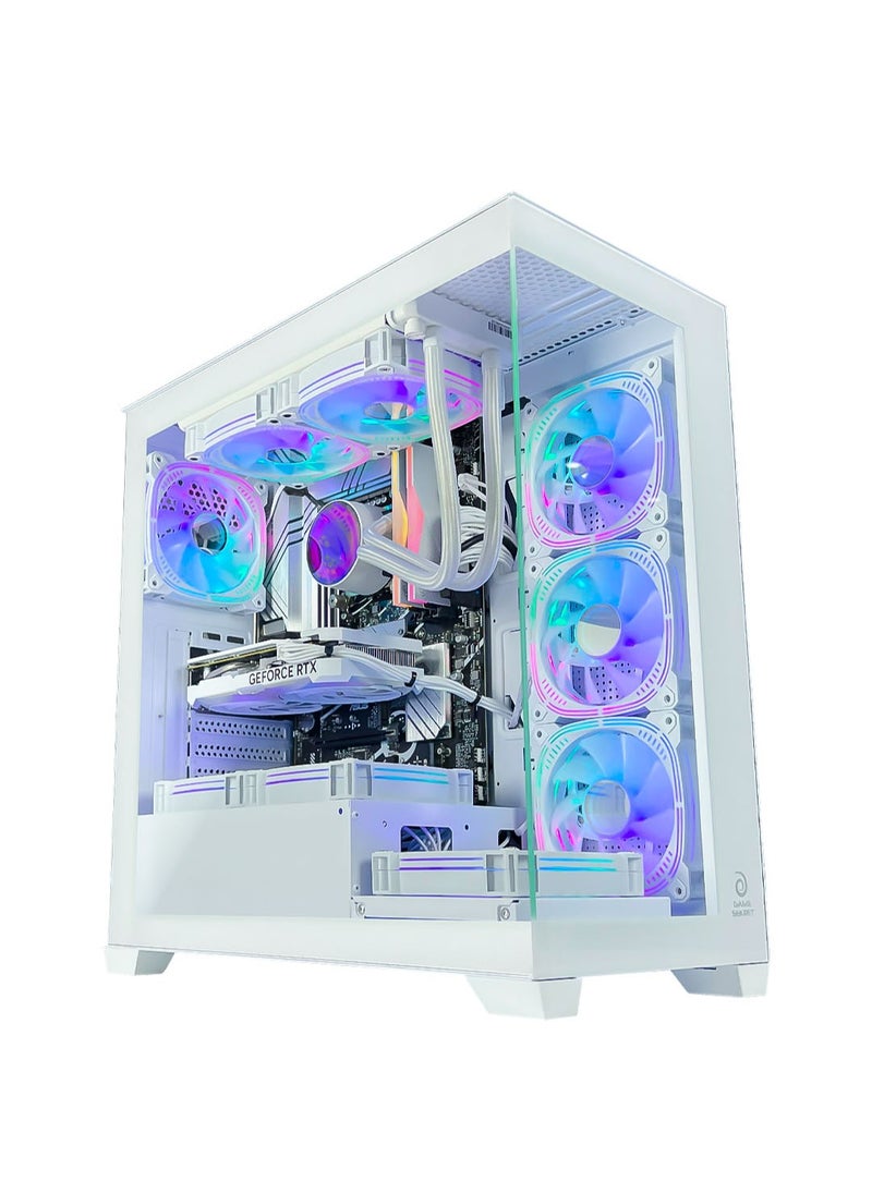 HiFly Magna Gaming PC - Intel Core i7-12700F Processor | NVIDIA 4060Ti 16GB GPU | 32GB DDR4 RAM | 2TB M.2 NVMe SSD | 240mm Liquid Cooler | WiFi + Bluetooth Ready | Windows 11 Pro | Game Sekret Desktop Computer Tower (White)